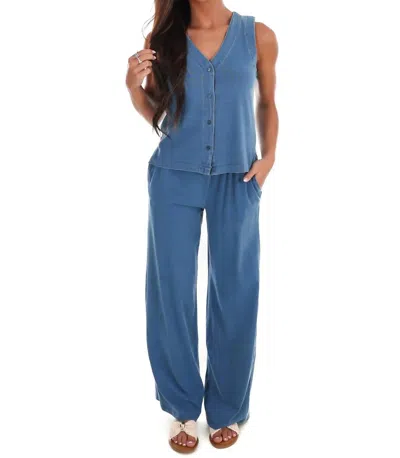 Blu Pepper True Fit Two Piece Set In Dark Denim In Blue