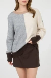 Blu Pepper Two-tone Sweater In Multi