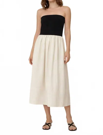 Blu Pepper Two Toned Midi Dress In Black