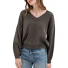 Blu Pepper V-neck Sweater In Hunter Green