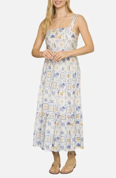 Blu Pepper Veggie Print Midi Dress In White