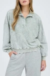 Blu Pepper Washed Half Snap Sweatshirt In Moss
