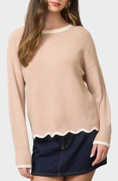 Blu Pepper Wavy Sweater In Neutral