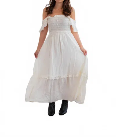 Blu Pepper Wendy Midi Dress In Natural In White