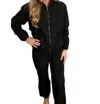 Blu Pepper Wind Suit Jacket & Pants Set In Black In Black