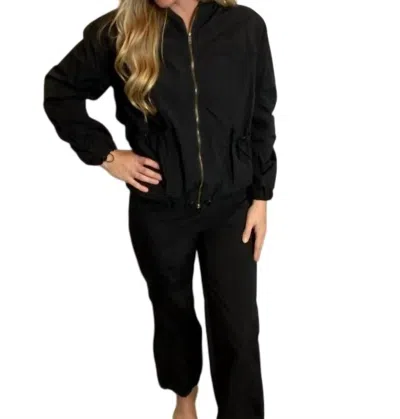 Blu Pepper Wind Suit Jacket & Pants Set In Black
