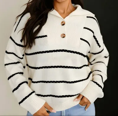 Blu Pepper Women's Blair Stripe Sweater In Multi In Neutral