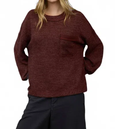 Blu Pepper Women's Crew Neck Long Sleeve Knit Top In Burgundy