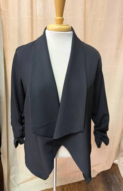 Blu Pepper Women's Drape Front Jacket In Blue