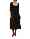 Blu Pepper Women's Floral Velvet Holiday Dress In Black In Black