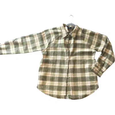 Blu Pepper Women's Plaid Collared Shirt In Olive Multi In Green