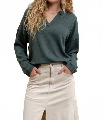 Blu Pepper Women's Pullover Top In Forest In Green