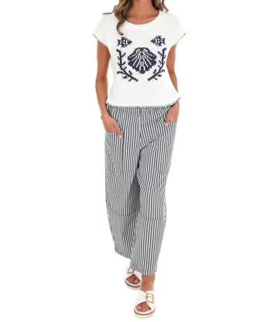 Blu Pepper Women's Seaside Stitch Sweater In Ivory In Multi