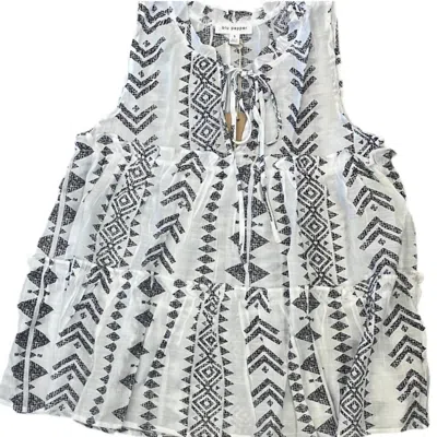 Blu Pepper Women's Tiered Top In Black & White In Multi
