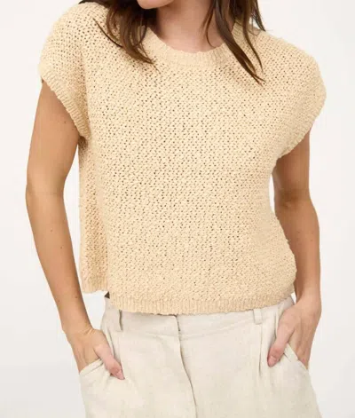 Blu Pepper Wyatt Knit Sweater Top In Khaki In White