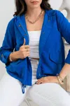 Blu Pepper Zip Up Hooded Jacket In Royal Blue In Blue