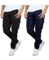Blu Rock Men's 2-pack Flex Stretch Cargo Pants In Black,navy