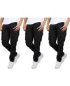 Blu Rock Men's 3-pack Flex Stretch Cargo Pants In Black