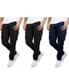 Blu Rock Men's 3-pack Flex Stretch Cargo Pants In Black,navy