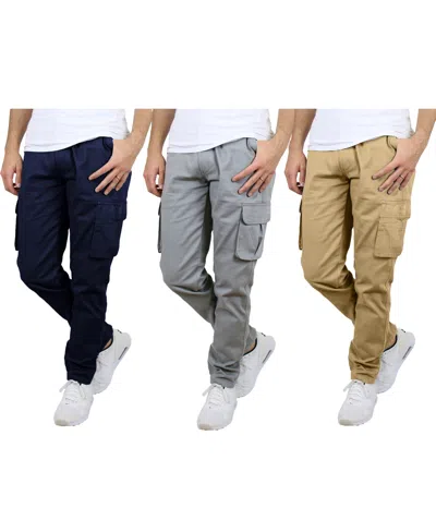 BLU ROCK MEN'S 3-PACK FLEX STRETCH CARGO PANTS