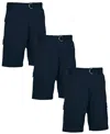 Blu Rock Men's 3-pack Flex Stretch Cargo Shorts In Navy