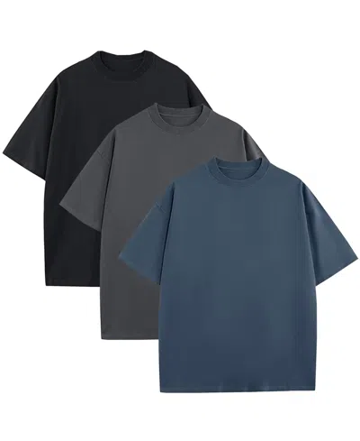 Blu Rock Men's 3-pack Oversized Crewneck T-shirt In Blue