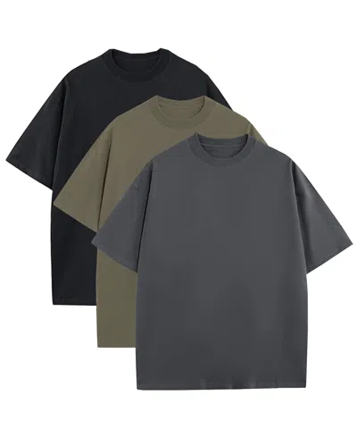 Blu Rock Men's 3-pack Oversized Crewneck T-shirt In Multi