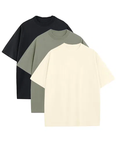 Blu Rock Men's 3-pack Oversized Crewneck T-shirt In Multi