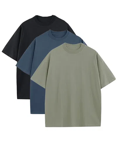 Blu Rock Men's 3-pack Oversized Crewneck T-shirt In Multi