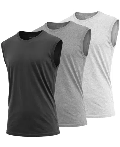 Blu Rock Men's 3-pack Slim-fit Sleeveless Muscle T-shirt In Multi