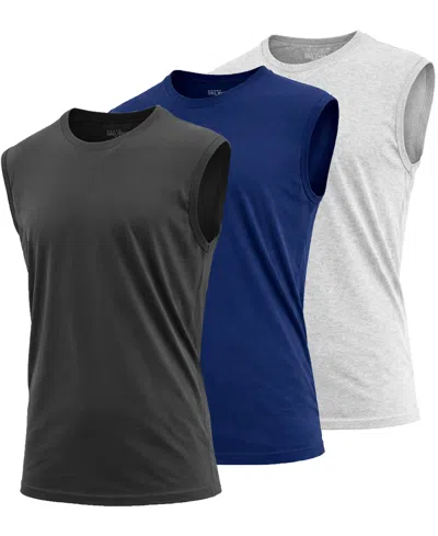 Blu Rock Men's 3-pack Slim-fit Sleeveless Muscle T-shirt In Multi