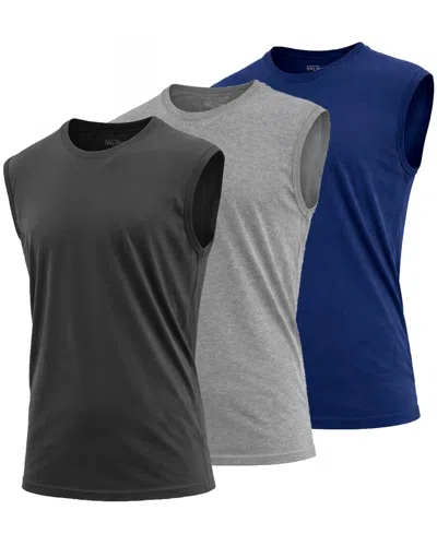 Blu Rock Men's 3-pack Slim-fit Sleeveless Muscle T-shirt In Multi