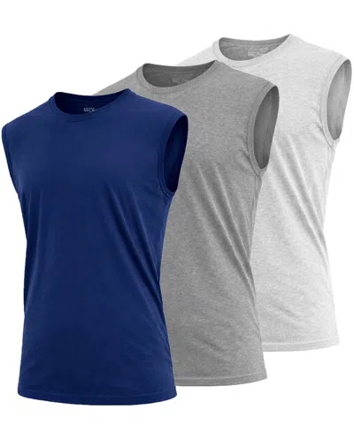 Blu Rock Men's 3-pack Slim-fit Sleeveless Muscle T-shirt In Multi