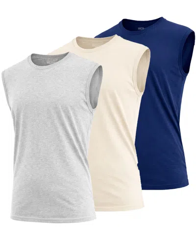 Blu Rock Men's 3-pack Slim-fit Sleeveless Muscle T-shirt In Multi