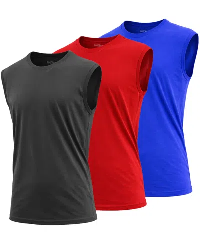 Blu Rock Men's 3-pack Slim-fit Sleeveless Muscle T-shirt In Multi