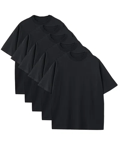 Blu Rock Men's 5-pack Oversized Crewneck T-shirt In Black