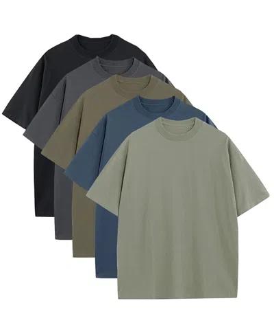 Blu Rock Men's 5-pack Oversized Crewneck T-shirt In Multi