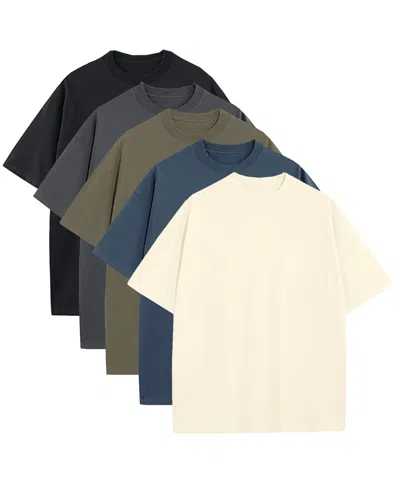 Blu Rock Men's 5-pack Oversized Crewneck T-shirt In Multi