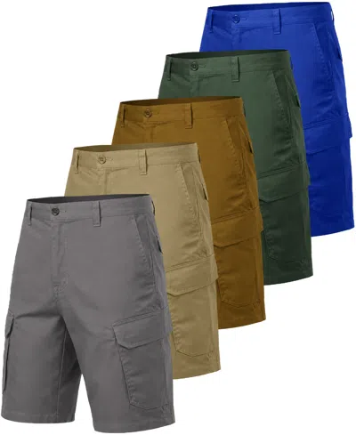 Blu Rock Men's Cotton Flex Stretch Cargo Shorts, 5-pack