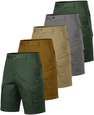 Blu Rock Men's Cotton Flex Stretch Cargo Shorts, 5-pack