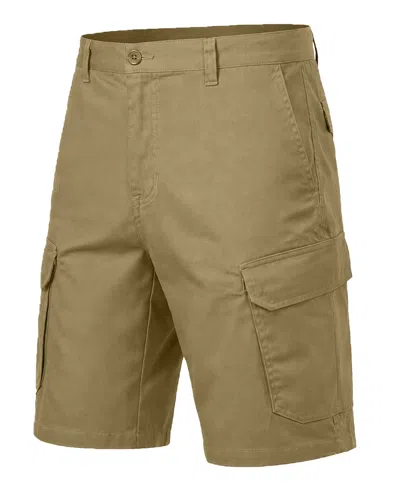 Blu Rock Men's Cotton Flex Stretch Cargo Shorts In Brown