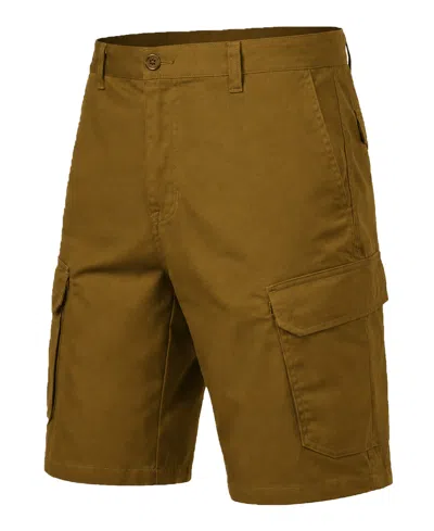 Blu Rock Men's Cotton Flex Stretch Cargo Shorts In Brown