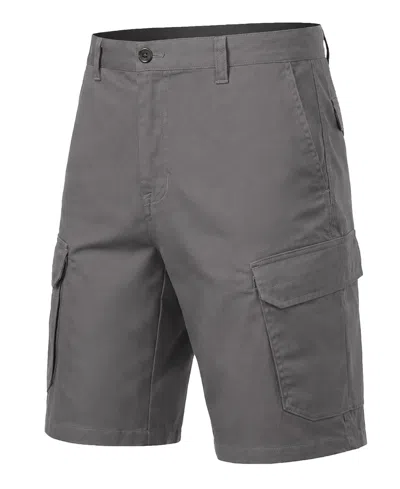 Blu Rock Men's Cotton Flex Stretch Cargo Shorts In Gray