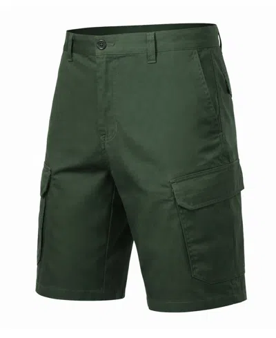 Blu Rock Men's Cotton Flex Stretch Cargo Shorts In Green