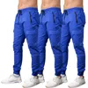 Blu Rock Men's Cotton Flex-stretch Cargo Jogger-3 Pack In Blue