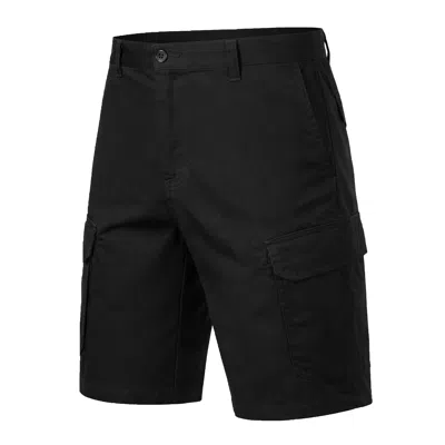 Blu Rock Men's Cotton Flex-stretch Cargo Shorts In Black