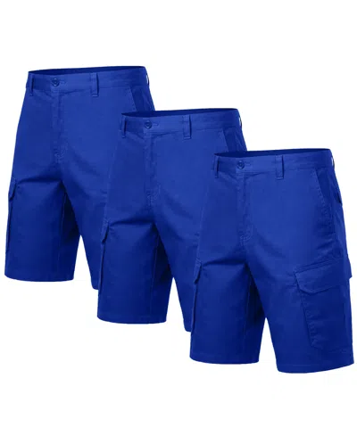 Blu Rock Men's Cotton Flex-stretch Cargo Shorts-3 Pack In Gold