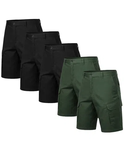 Blu Rock Men's Cotton Flex-stretch Cargo Shorts-5 Pack In Multi