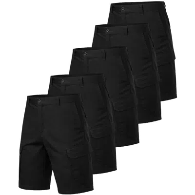 Blu Rock Men's Cotton Flex-stretch Cargo Shorts-5 Pack In Black