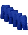 Blu Rock Men's Cotton Flex-stretch Cargo Shorts-5 Pack In Blue
